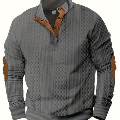 Color Block Men's Knitted Shirt Stylish Spring Fall Wardrobe Essential