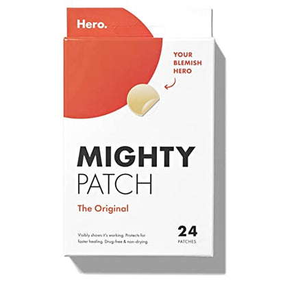 Mighty Patch™ Original patch from Hero Cosmetics - Hydrocolloid Acne Pimple Patch for Covering Zits and Blemishes in Face and Skin, Vegan-friendly and Not Tested on Animals (36 Count)