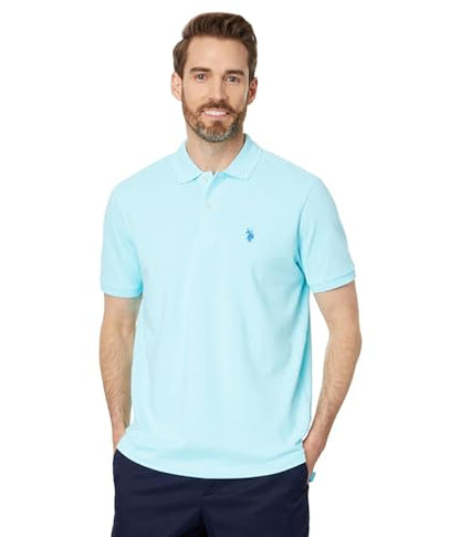 U.S. Polo Assn. Men's Classic Polo Shirt, Two-Button Closure Pique Polo Shirt, Summer Fashion Golf Shirt