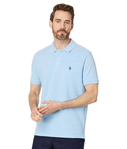 U.S. Polo Assn. Men's Classic Polo Shirt, Two-Button Closure Pique Polo Shirt, Summer Fashion Golf Shirt