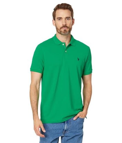 U.S. Polo Assn. Men's Classic Polo Shirt, Two-Button Closure Pique Polo Shirt, Summer Fashion Golf Shirt