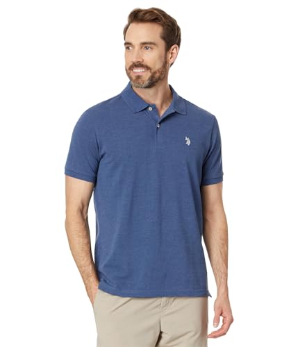 U.S. Polo Assn. Men's Classic Polo Shirt, Two-Button Closure Pique Polo Shirt, Summer Fashion Golf Shirt