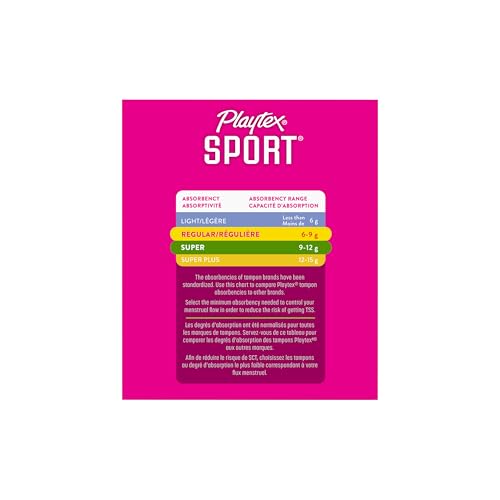 Playtex Sport Tampons Multipack (24ct Regular/24ct Super), Fragrance-Free - 48ct | Tampons Regular and Super, Playtex Tampon Multipack, Feminine Care with 360 Leak Defense