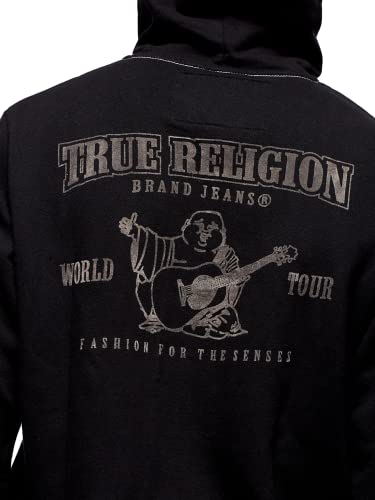 True Religion Men's Buddha Logo Zip Hoodie Sweatshirt