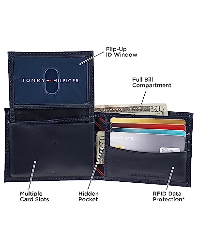 Tommy Hilfiger Men's Classic Bifold Wallet with ID Window and Multiple Card Slots