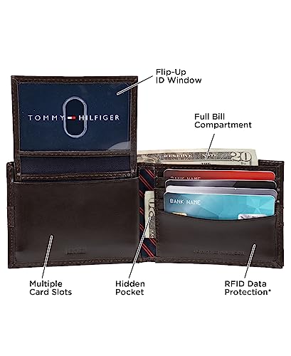 Tommy Hilfiger Men's Classic Bifold Wallet with ID Window and Multiple Card Slots