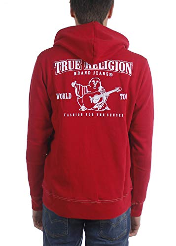 True Religion Men's Buddha Logo Zip Hoodie Sweatshirt