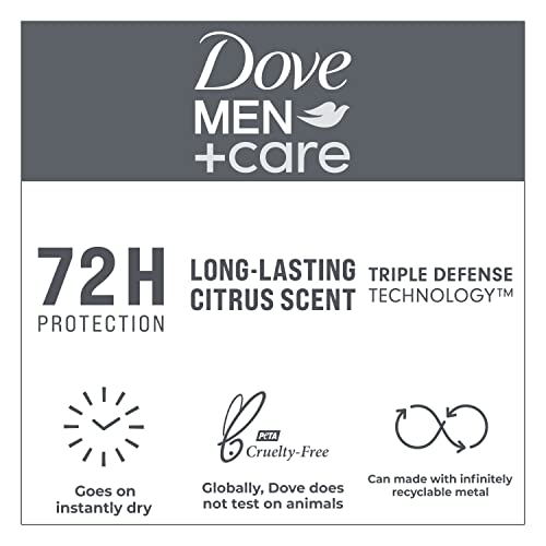 Dove Men + Care Antiperspirant Deodorant, 72hr Sweat & Odor Protection, Vitamin E, Triple Moisturizer, 4 Pack