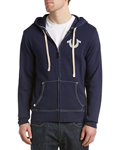 True Religion Men's Buddha Logo Zip Hoodie Sweatshirt