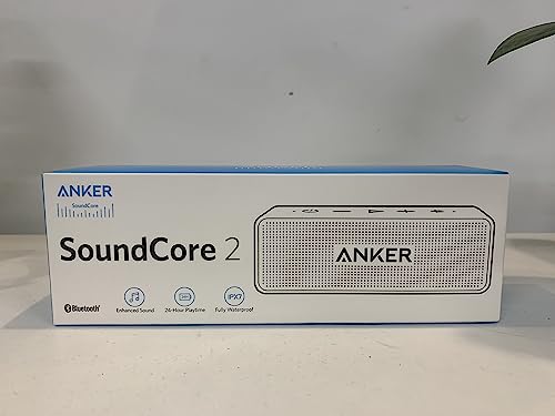 Anker Soundcore 2 Portable Bluetooth Speaker with IPX7 Waterproof, 24-Hour Playtime, Wireless Stereo Pairing, 12W Stereo Sound, Bluetooth 5, Bassup, Electronics for Home, Shower, Outdoors, Travel