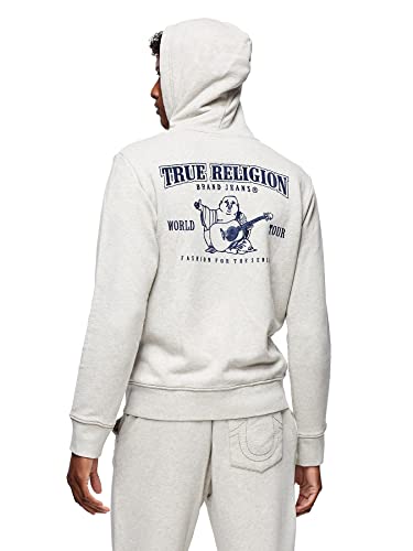 True Religion Men's Buddha Logo Zip Hoodie Sweatshirt