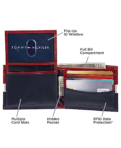 Tommy Hilfiger Men's Classic Bifold Wallet with ID Window and Multiple Card Slots