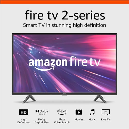 Amazon Fire TV 32" 2-Series (newest model), HD smart TV with Fire TV Alexa Voice Remote, stream live TV without cable