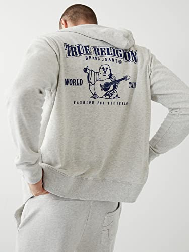 True Religion Men's Buddha Logo Zip Hoodie Sweatshirt