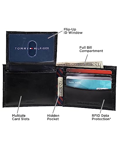 Tommy Hilfiger Men's Classic Bifold Wallet with ID Window and Multiple Card Slots