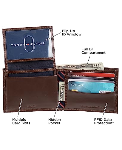 Tommy Hilfiger Men's Classic Bifold Wallet with ID Window and Multiple Card Slots