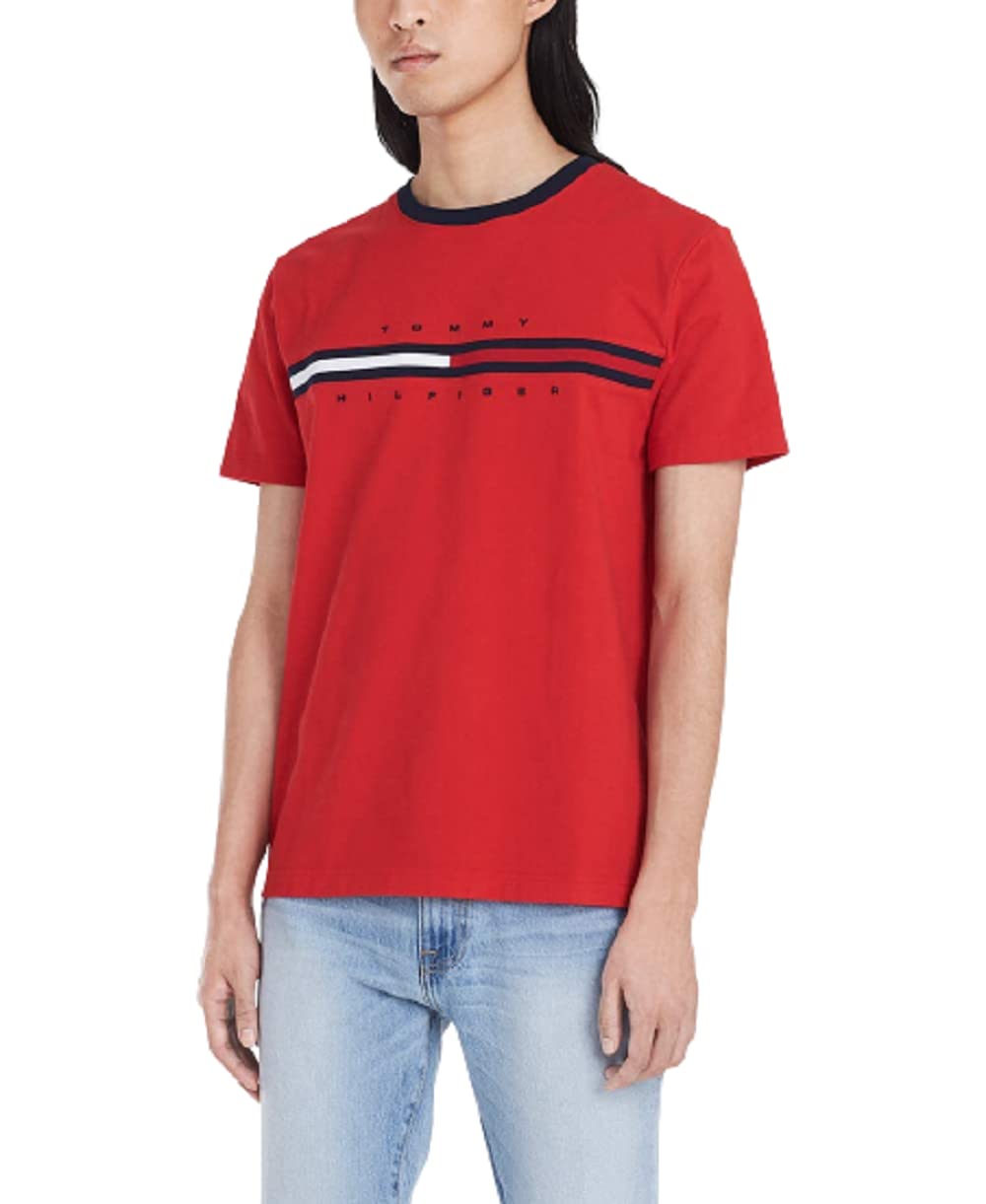 Tommy Hilfiger Men's Short Sleeve Signature Stripe Graphic T-shirt