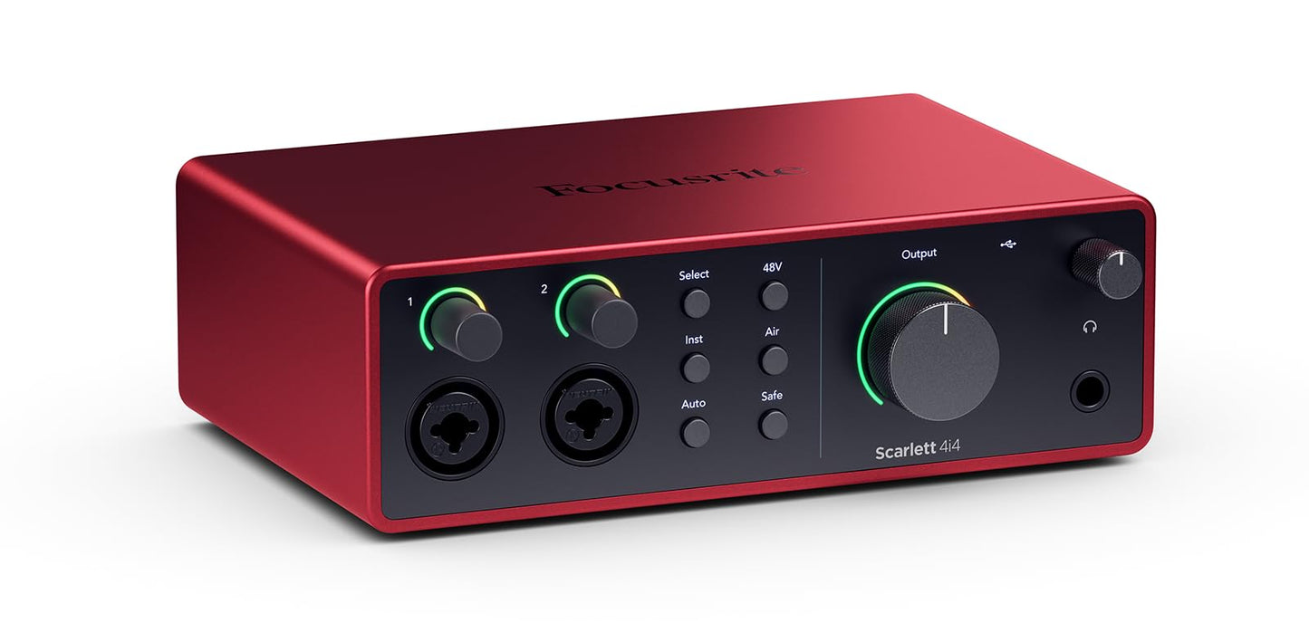 Focusrite Scarlett Solo Studio 4th Gen USB Audio Interface Bundle for the Songwriter, Guitarist or Vocalist with Condenser Microphone and Headphones for Recording, Songwriting, and Podcasting