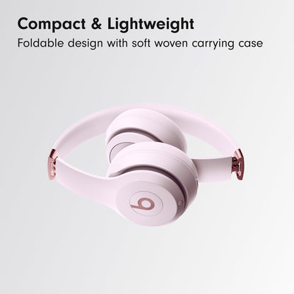 Beats Solo 4 - Wireless Bluetooth On-Ear Headphones, Apple & Android Compatible, Up to 50 Hours of Battery Life - Cloud Pink (Renewed)