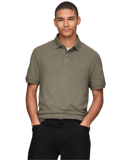 Tommy Hilfiger Men's Short Sleeve Polo Shirts in Slim Fit with Stretch and Organic Pique Cotton