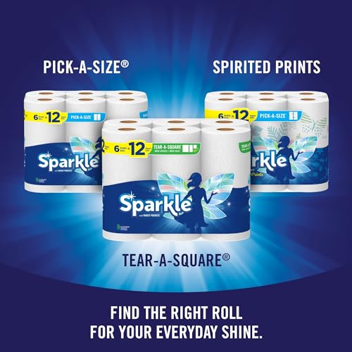 Sparkle Pick-A-Size Paper Towels, 6 Double Rolls = 12 Regular Rolls, Everyday Value Paper Towel With Full And Half Sheets