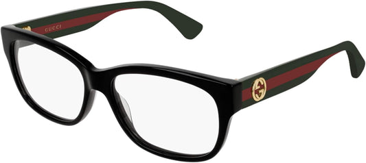 Gucci GG 0278O 011 Black Plastic Rectangle Eyeglasses 55mm, 55-15-145