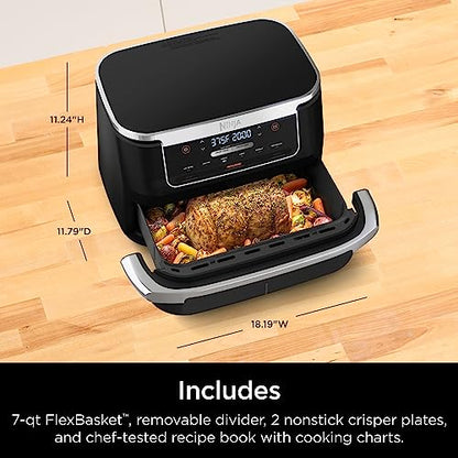 Ninja DZ201 Foodi 8 Quart 6-in-1 DualZone 2-Basket Air Fryer with 2 Independent Frying Baskets, Match Cook & Smart Finish to Roast, Broil, Dehydrate & More for Quick, Easy Meals, Grey