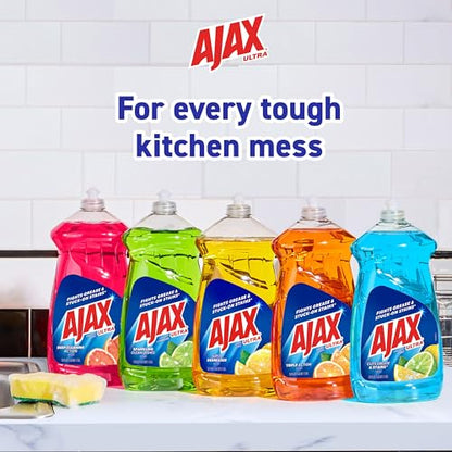 Ajax Ultra Dishwashing Liquid Dish Soap Refill, Vinegar and Lime Scent, 90 fluid ounce