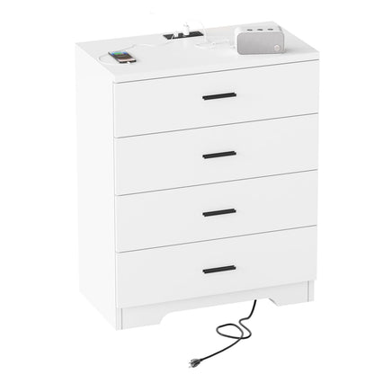 Dresser for Bedroom Black Dresser with Power Outlets Wood 6 Drawer Dresser with Large Organizer Tall Chest of Drawers Closet Modern Dresser for Bedroom Living Room Kids Room Hallway