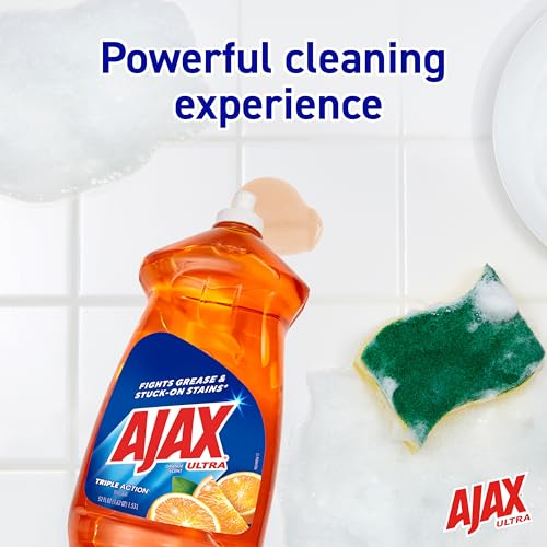 Ajax Ultra Dishwashing Liquid Dish Soap Refill, Vinegar and Lime Scent, 90 fluid ounce