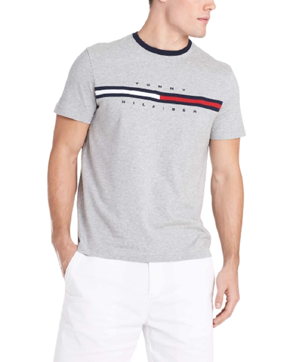 Tommy Hilfiger Men's Short Sleeve Signature Stripe Graphic T-shirt