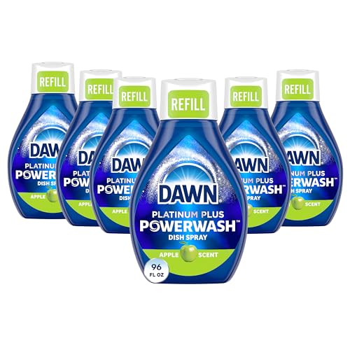 Dawn Platinum Powerwash Dish Spray, Dish Soap Liquid, Fresh Scent Bundle, 1 Spray (16oz) + 3 Refills (16oz each)(Pack of 4)