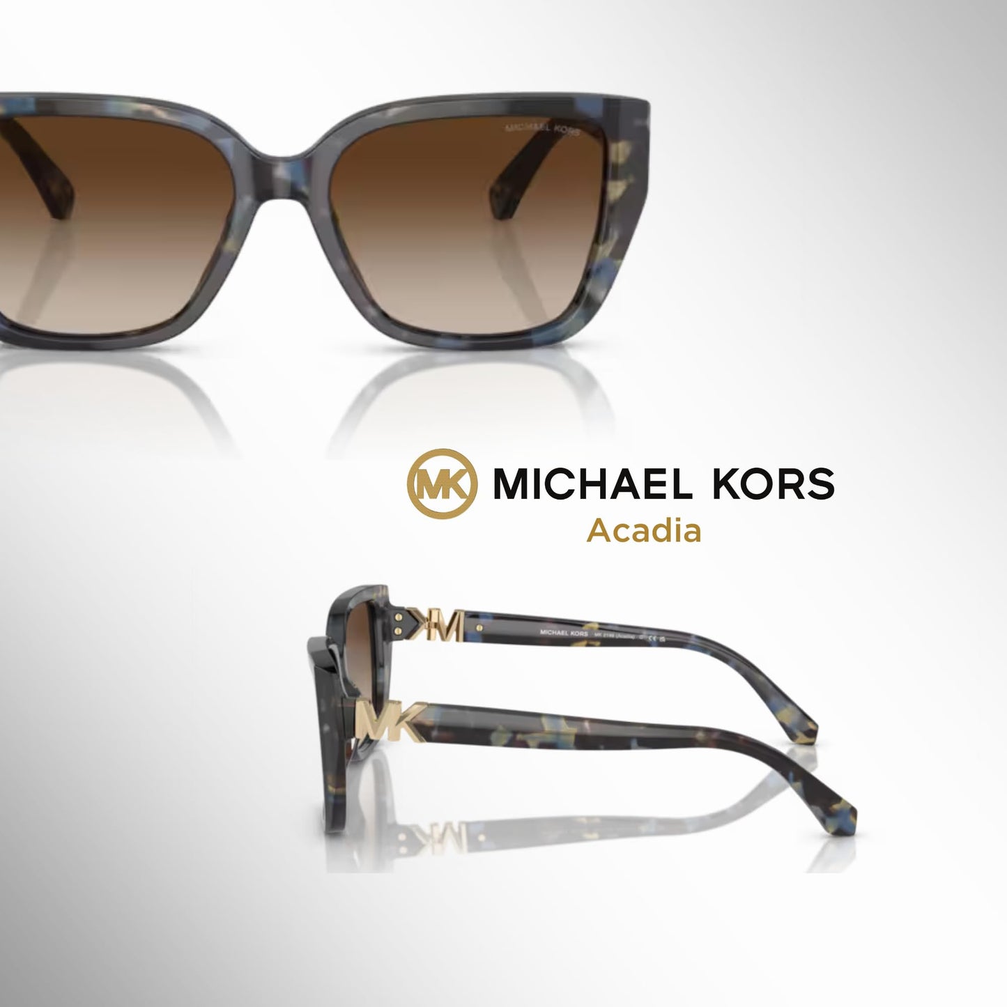 Michael Kors Acadia MK2199 Rectangle Sunglasses for Women + BUNDLE With Designer iWear Complimentary Eyewear Kit