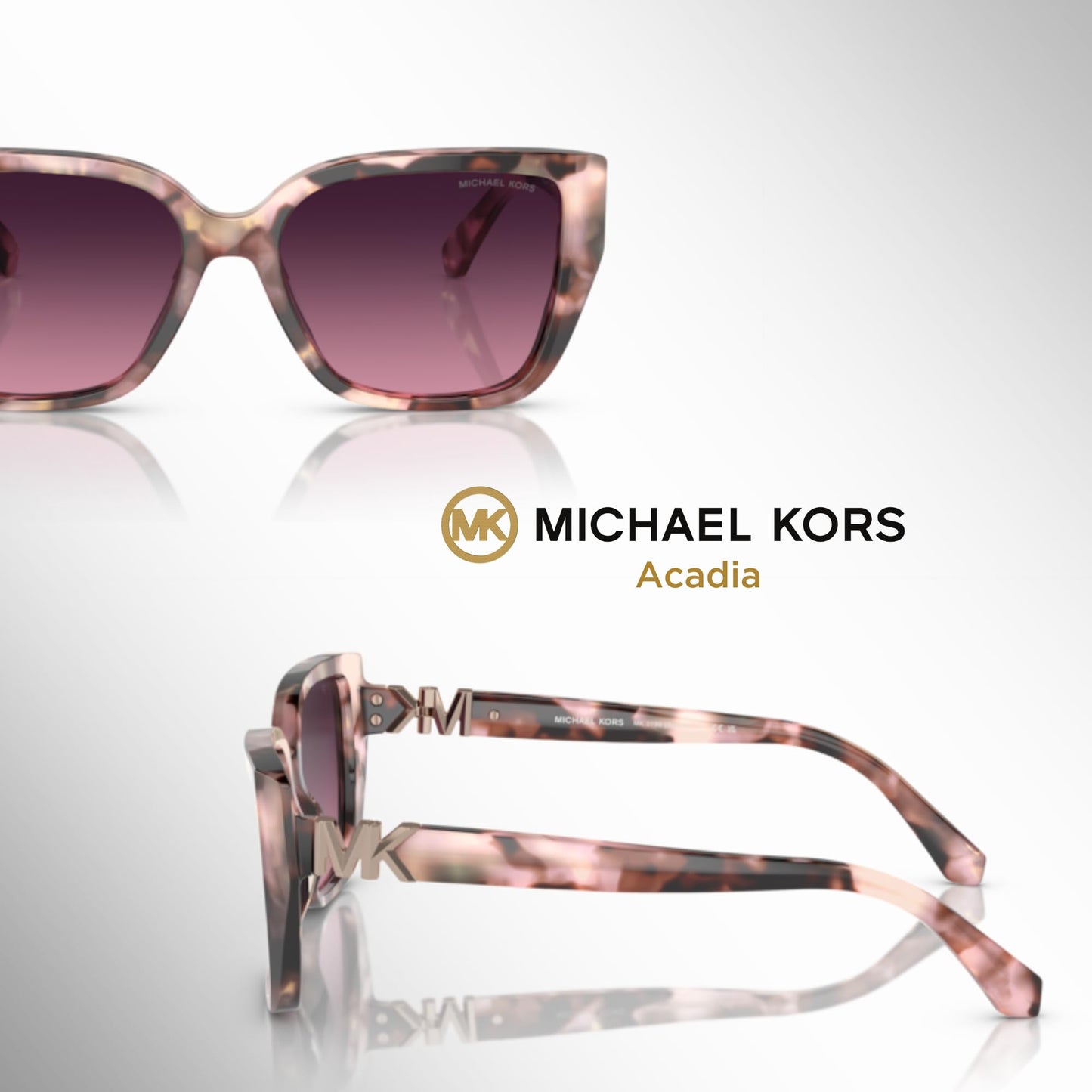 Michael Kors Acadia MK2199 Rectangle Sunglasses for Women + BUNDLE With Designer iWear Complimentary Eyewear Kit