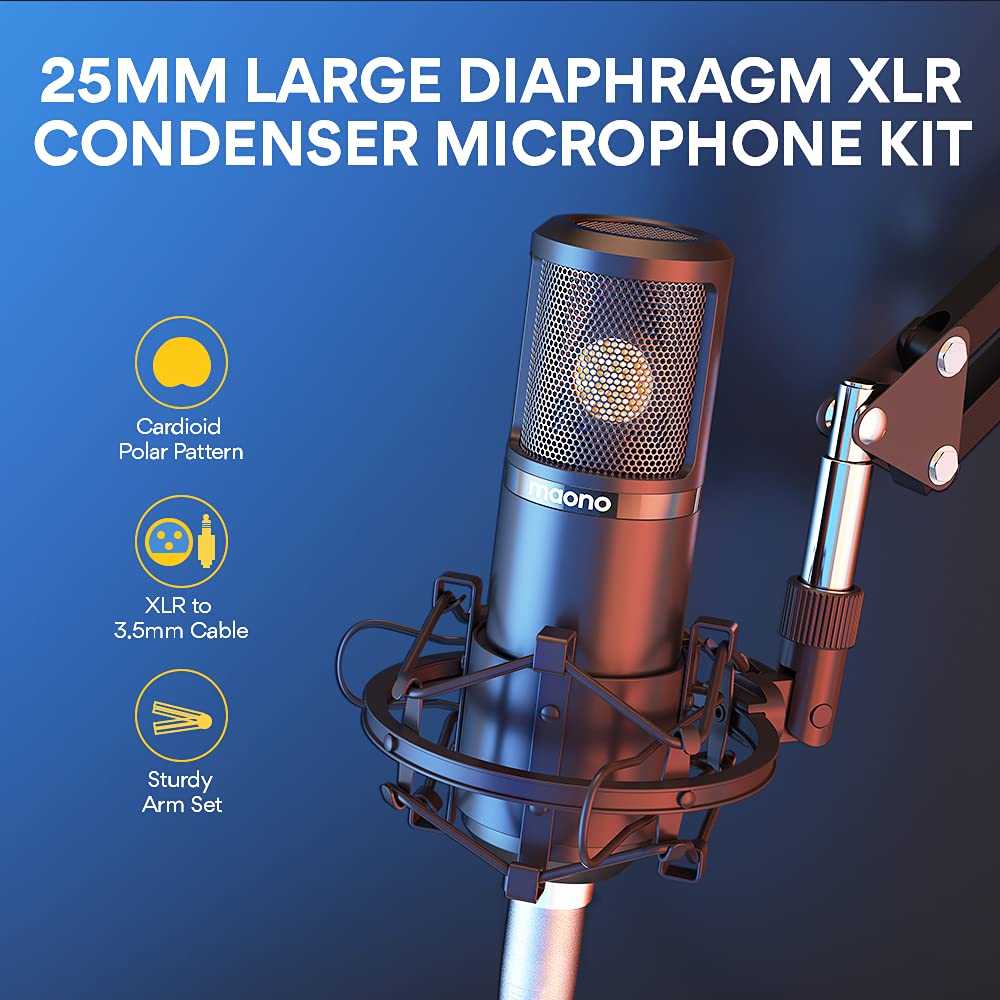 MAONO Podcast Equipment Bundle Audio mixer All-in-One Podcast Production Studio with 3.5mm Microphone for Live Streaming, Podcast Recording, PC, Smartphone, DJ MaonoCaster Lite (AU-AM200-S1)