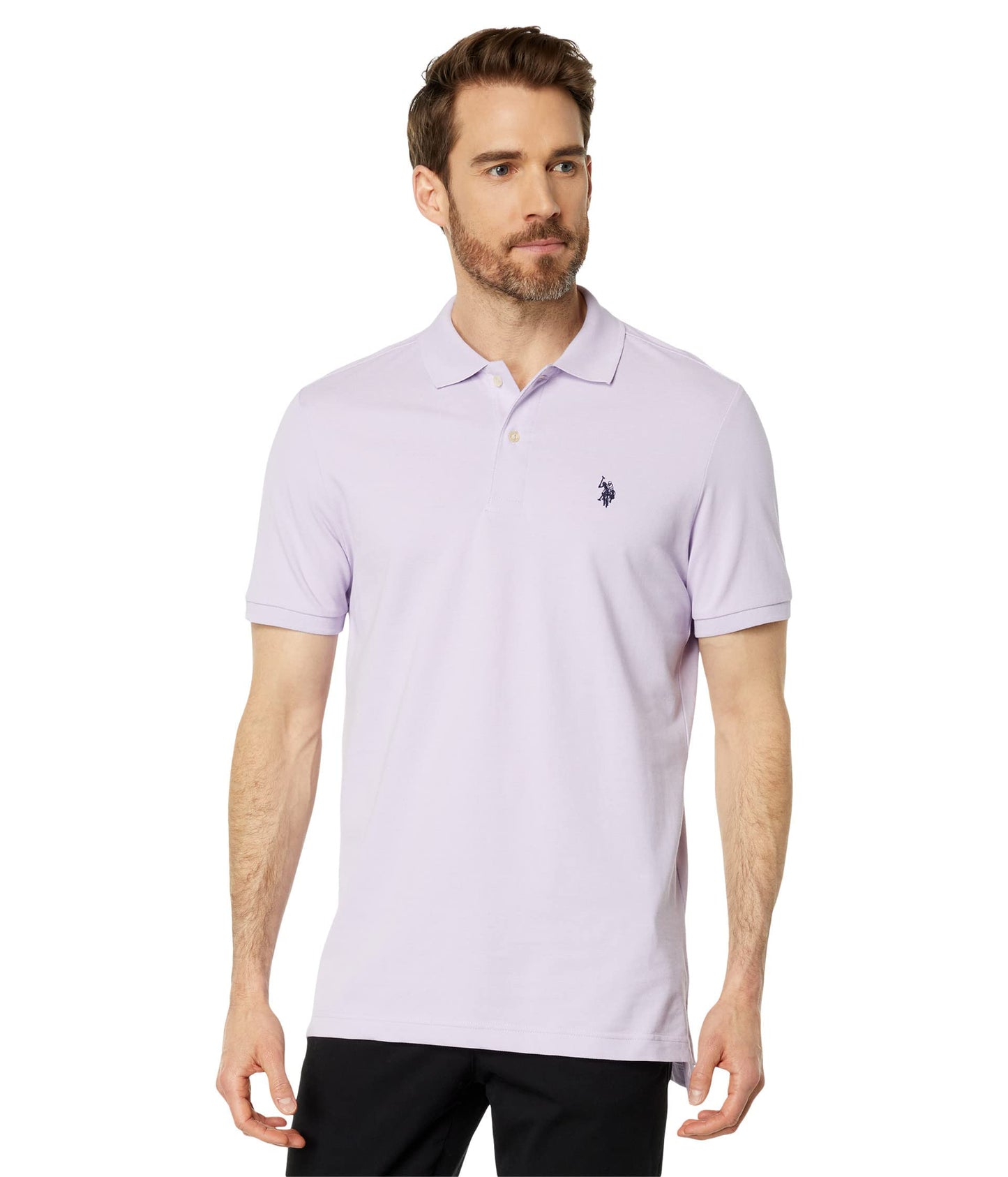 U.S. Polo Assn. Men's Classic Polo Shirt, Two-Button Closure Pique Polo Shirt, Summer Fashion Golf Shirt