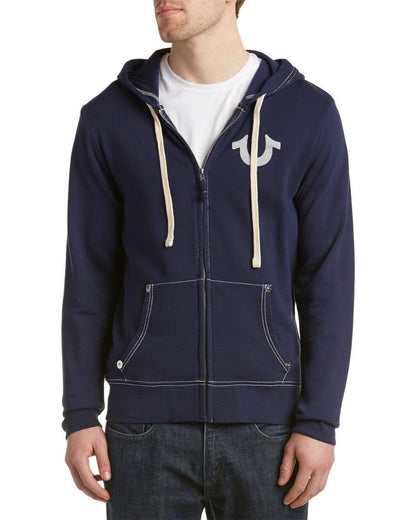 True Religion Men's Buddha Logo Zip Hoodie Sweatshirt