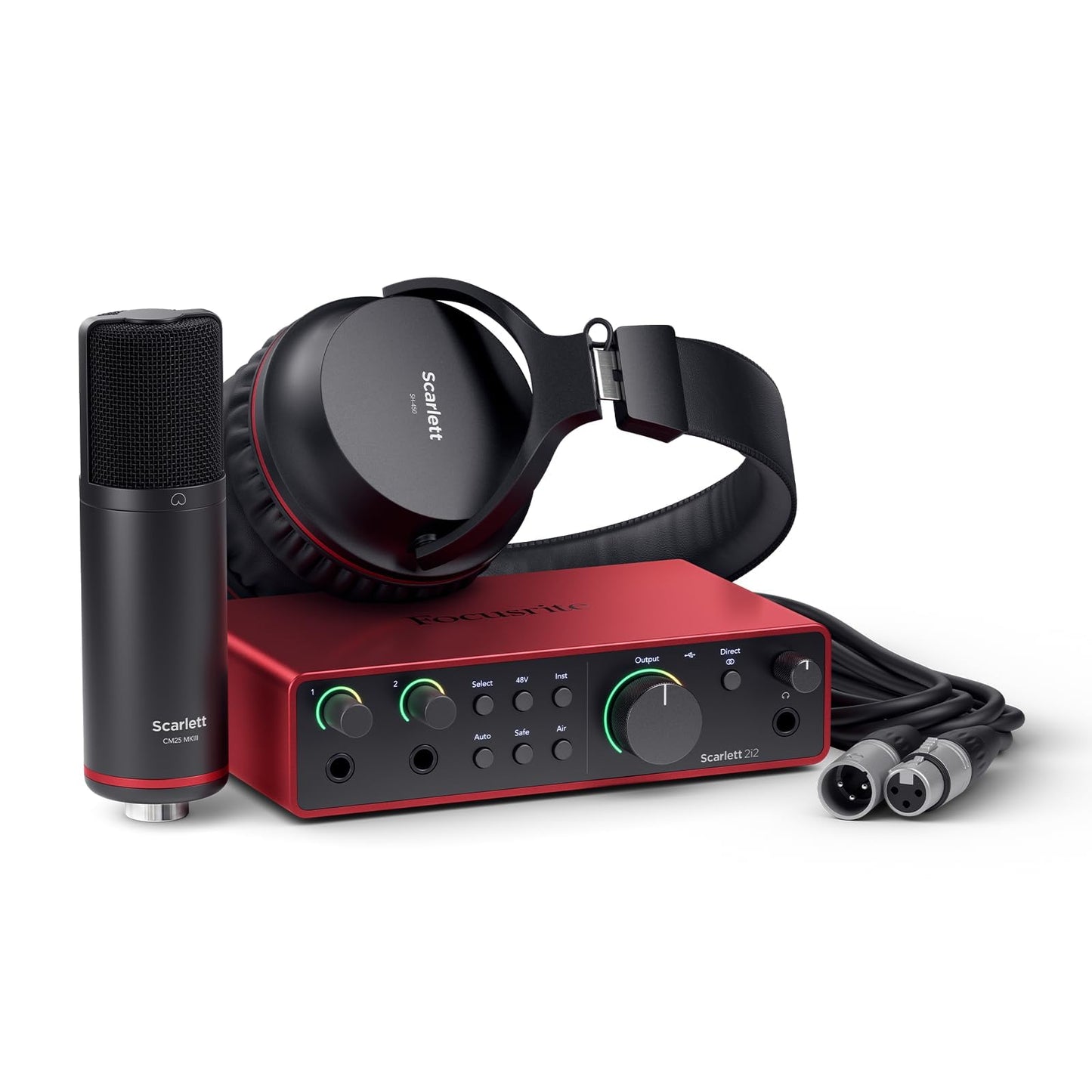 Focusrite Scarlett Solo Studio 4th Gen USB Audio Interface Bundle for the Songwriter, Guitarist or Vocalist with Condenser Microphone and Headphones for Recording, Songwriting, and Podcasting