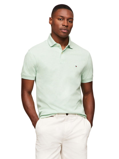 Tommy Hilfiger Men's Short Sleeve Polo Shirts in Slim Fit with Stretch and Organic Pique Cotton