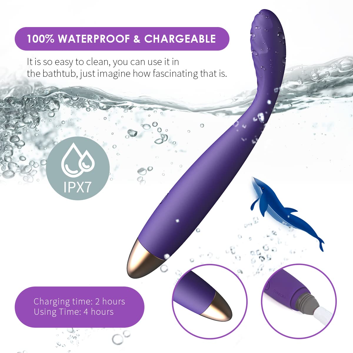 SVAKOM COCO G Spot Vibrator - 8 Seconds to Climax Finger Shaped Waterproof Vibes for Women - 5*5 Vibrations Clit Nipple Personal Massagers - Adult Female Sex Toys