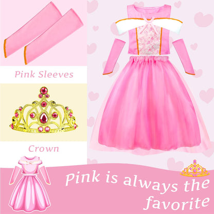 Meland Princess Dress Up - Dress Up Clothes for Girls with Toys Birthday Gift for Toddler Girls 3,4,5,6,7,8 Years