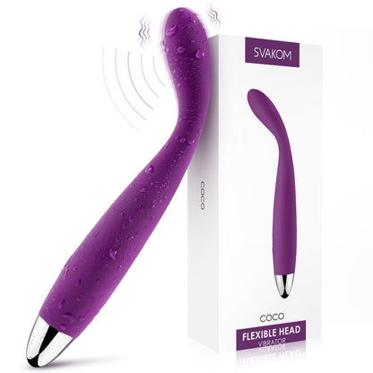 SVAKOM COCO G Spot Vibrator - 8 Seconds to Climax Finger Shaped Waterproof Vibes for Women - 5*5 Vibrations Clit Nipple Personal Massagers - Adult Female Sex Toys