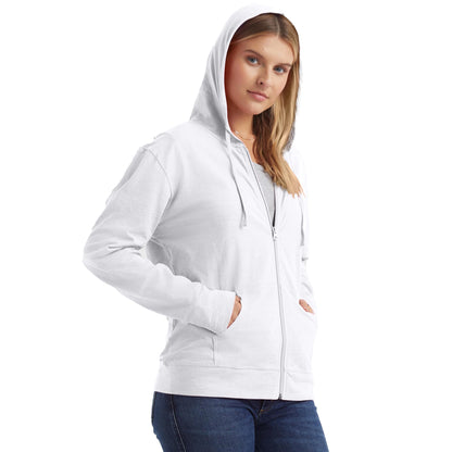 Hanes Women’s Slub Knit Full-Zip Hoodie, Textured Cotton Zip-Up T-Shirt Hoodie for Women