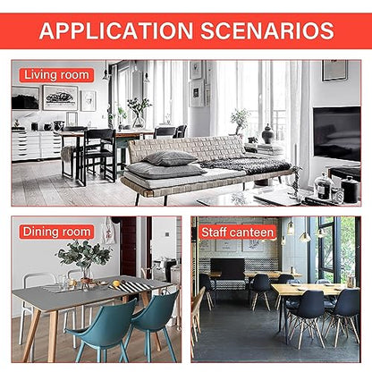 FDW Dining Table Set Glass Dining Room Table Set for Small Spaces Kitchen Table and Chairs for 4 Table with Chairs Home Furniture Rectangular Modern (Black Glass)