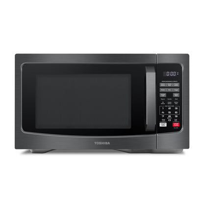 TOSHIBA EM131A5C-SS Countertop Microwave Ovens 1.2 Cu Ft, 12.4" Removable Turntable Smart Humidity Sensor 12 Auto Menus Mute Function ECO Mode Easy Clean Interior, 1100W, Silver