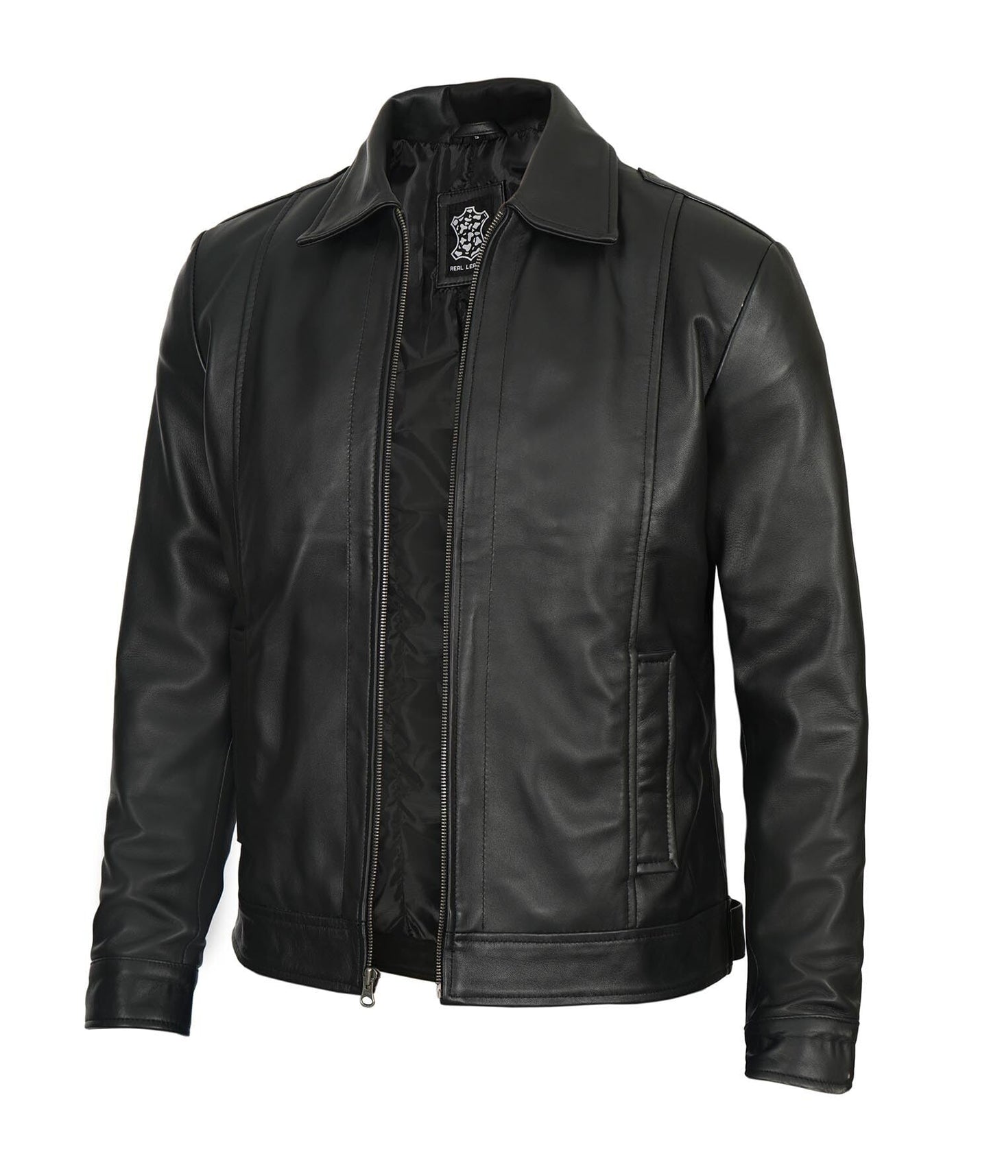 Decrum Mens Leather Jacket - Real Lambskin Classic Vintage Style Leather Jackets For Men