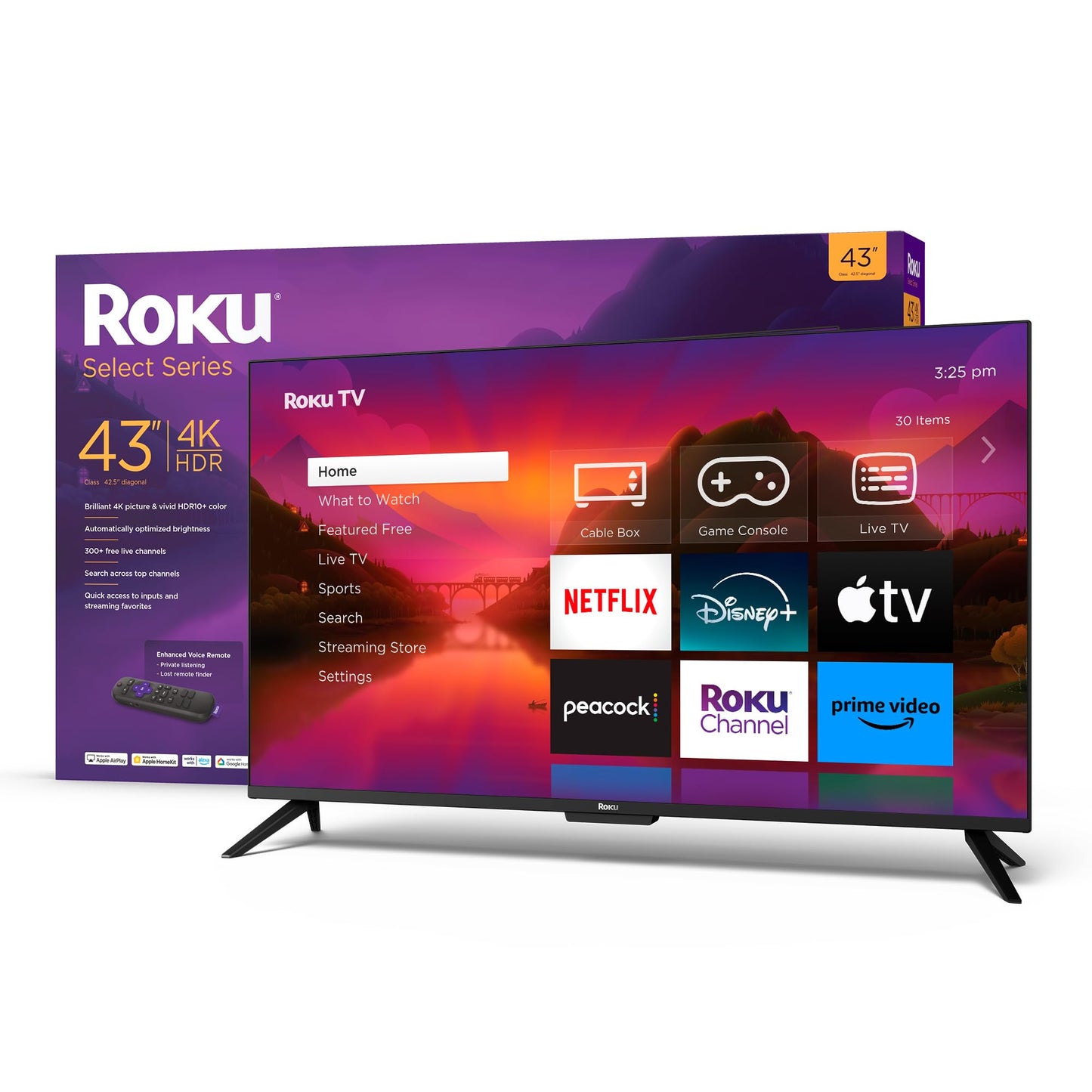 Roku Smart TV – 50-Inch Select Series 4K HDR Roku TV with Roku Enhanced Voice Remote, Brilliant 4K Picture, Automatic Brightness, & Seamless Streaming – Live Local News, Sports, Family Entertainment