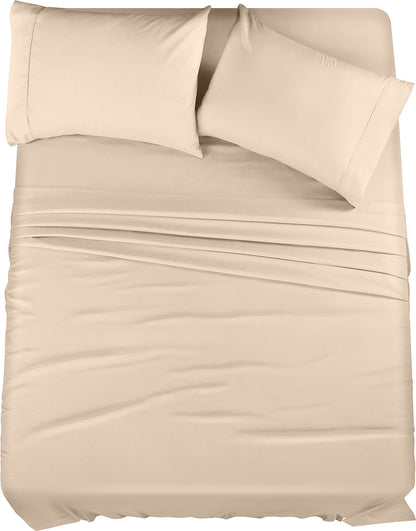 Utopia Bedding Queen Bed Sheets Set - 4 Piece Bedding - Brushed Microfiber - Shrinkage and Fade Resistant - Easy Care (Queen, White)