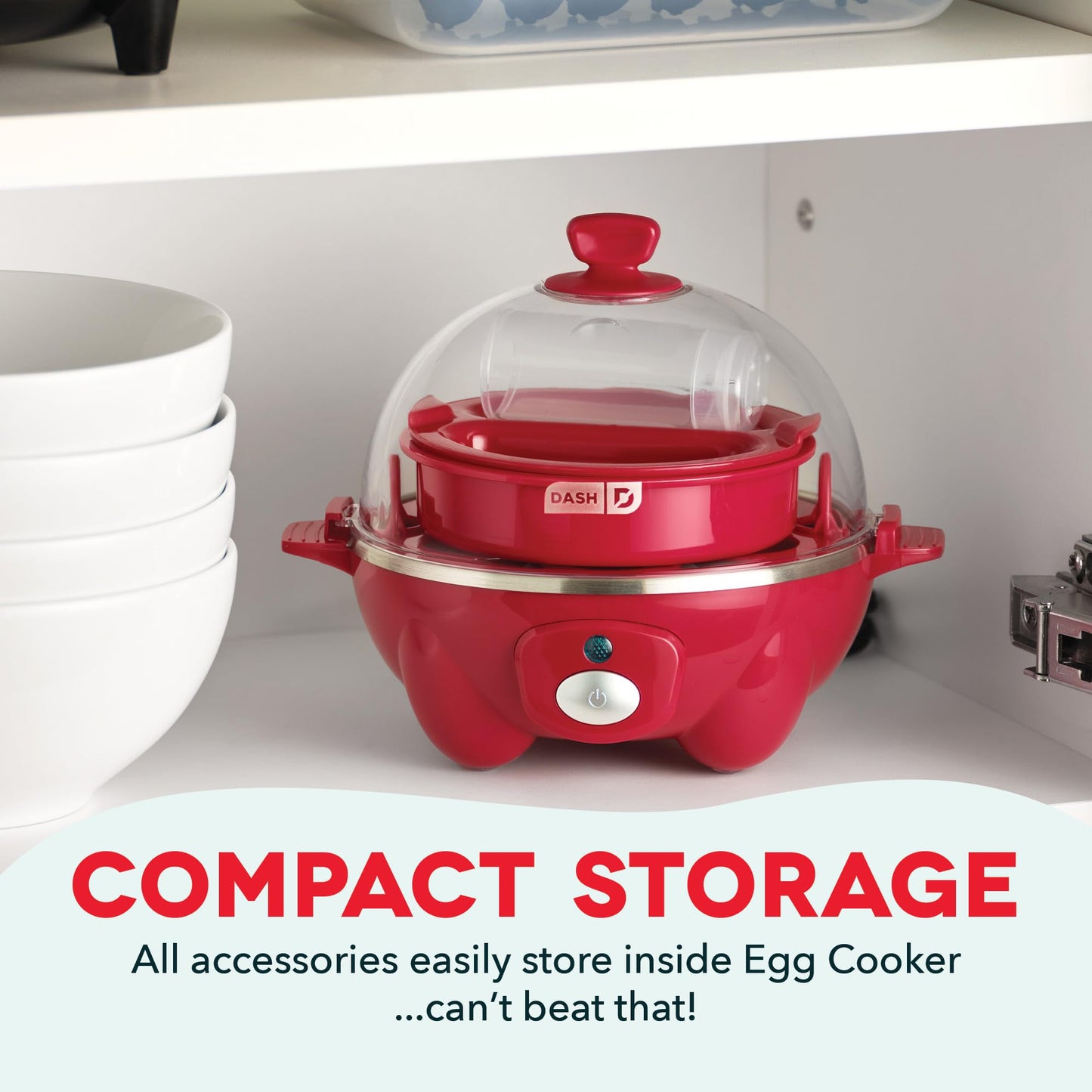 DASH Rapid Egg Cooker: 7 Egg Capacity Electric Egg Cooker for Hard Boiled Eggs, Poached Eggs, Scrambled Eggs, or Omelets with Auto Shut Off Feature - Black