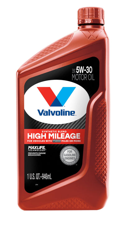 Valvoline High Mileage with MaxLife Technology SAE 5W-30 Synthetic Blend Motor Oil 5 QT